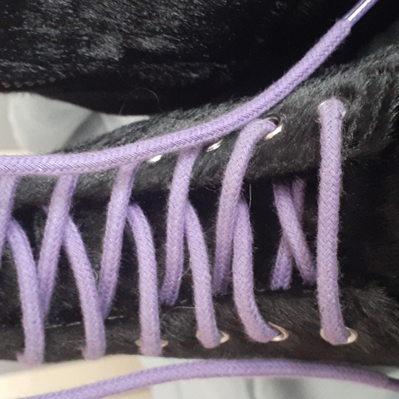 #43 Brand new Sugar Thrillz velvet combat boots - Picture 5 of 11